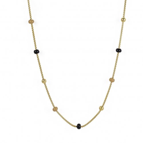 Globe Enamel Necklace 80 Black/Gold