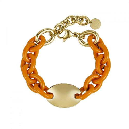 Alex Enamel Bracelet Burnt Orange/Gold