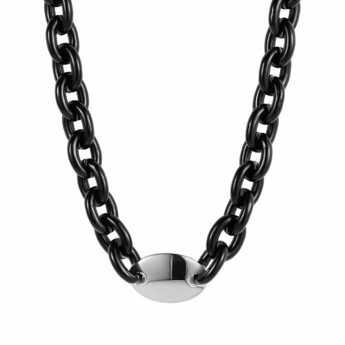 Alex Enamel Necklace Black/Silver