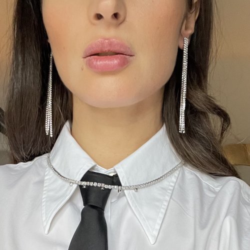 Ice Rivet Necklace Silver