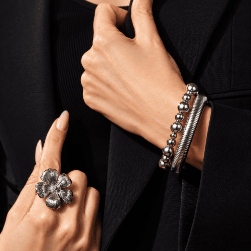 Brea Elastic Bracelet Silver