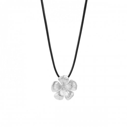 Blossom Cord Necklace Silver