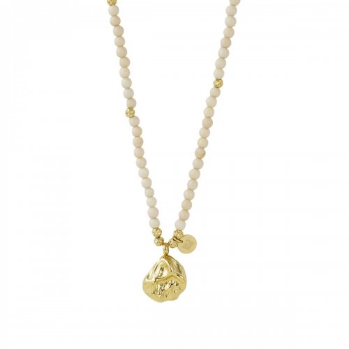Karma Long Necklace Ivory/Gold