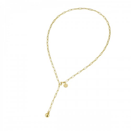 Link Bead Necklace Gold