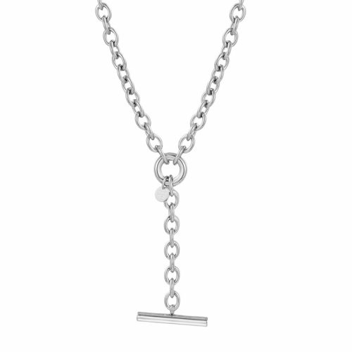 Alexa T-Bar Long Necklace Silver