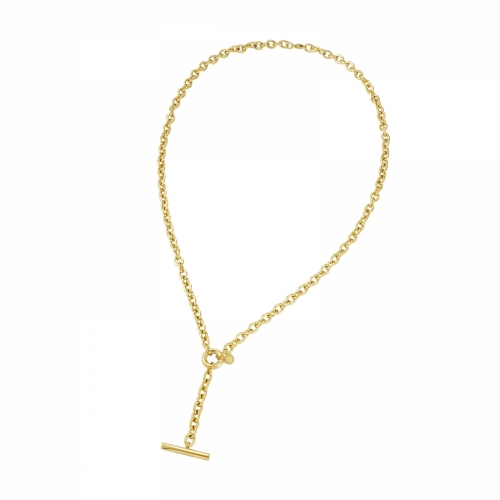 Alexa T-Bar Long Necklace Gold