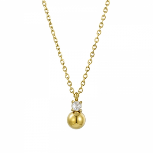 Stella Bead Long Necklace Gold