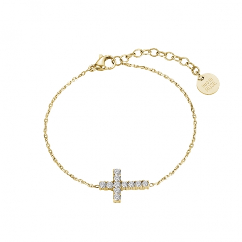 Cross Crystal Bracelet Gold
