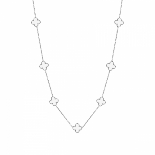 Clover Multi Necklace White/Silver