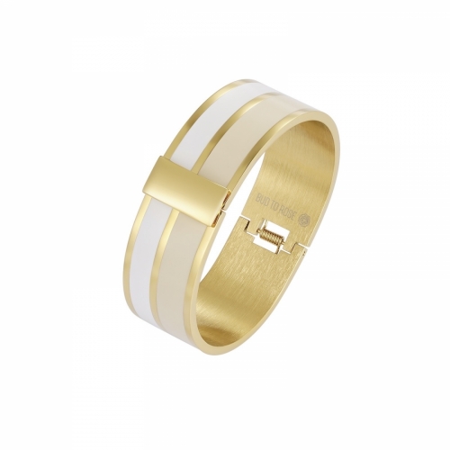 Studio Enamel Bangle White/Ivory/Gold