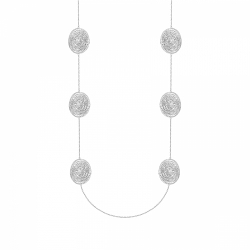 Ray Oval Long Necklace Silver