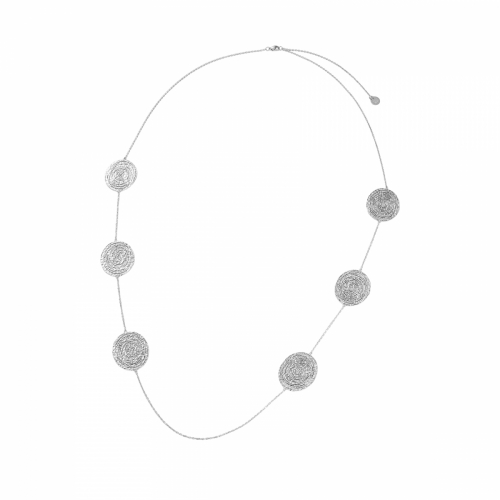 Ray Oval Long Necklace Silver