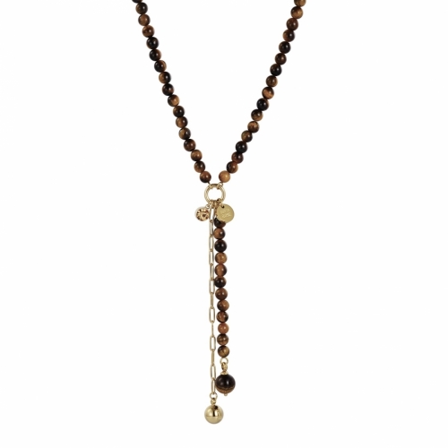 Beverly Icon Necklace Brown/Gold