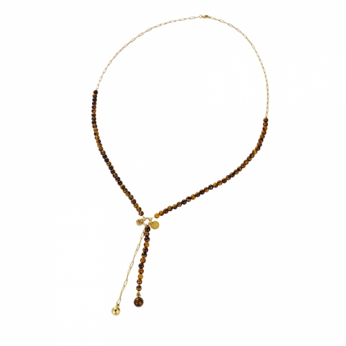 Beverly Icon Necklace Brown/Gold