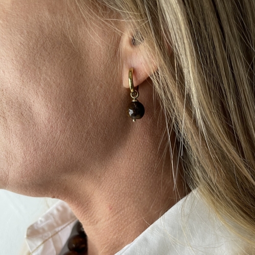 Kelly Hoop Earring Brown/Gold