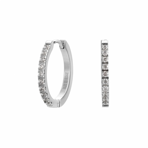 Crown Hoop 20mm Earring Silver