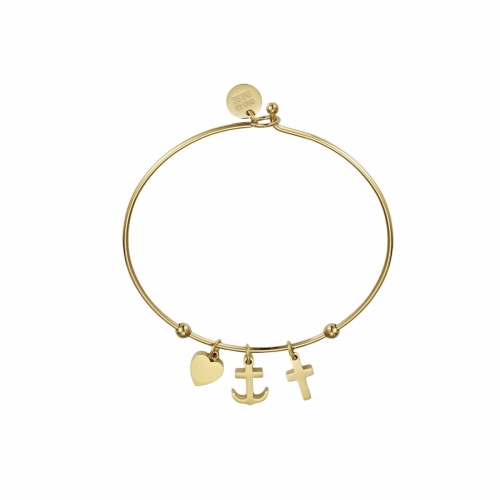 Faith Hope Love Bangle Gold