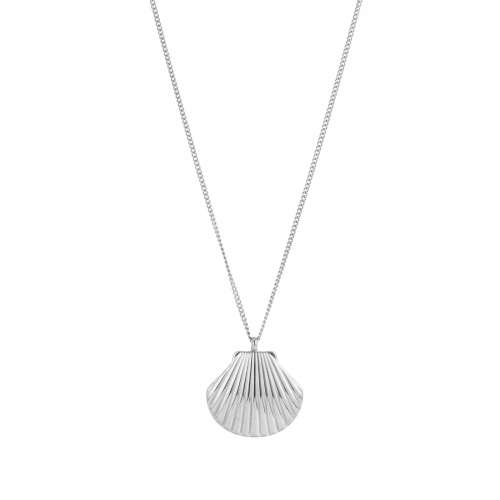 Marbella Shell Long Necklace Silver