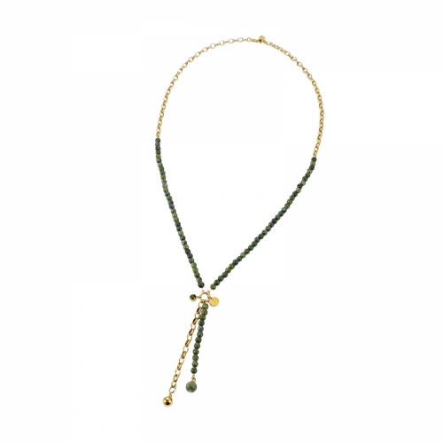 Beverly Icon Necklace Green/Gold