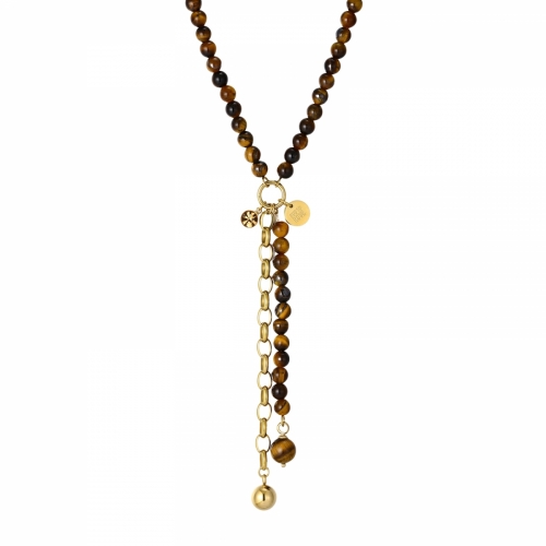 Beverly Icon Necklace Brown/Gold