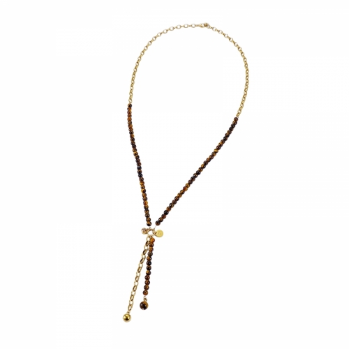 Beverly Icon Necklace Brown/Gold
