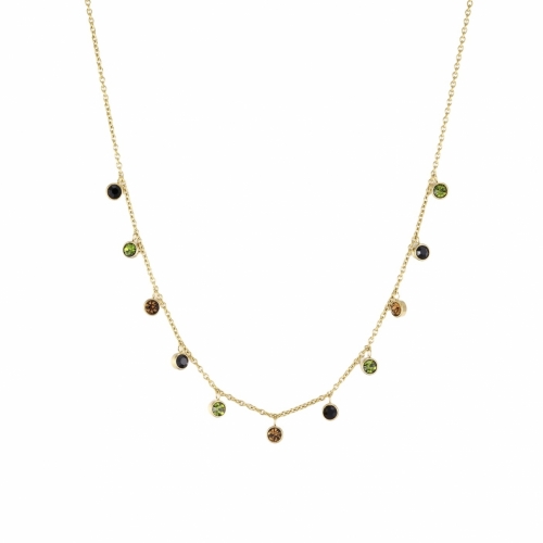 Lima Charm Necklace Brown/Green/Black/Gold