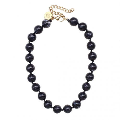Velvet Resin Necklace Black