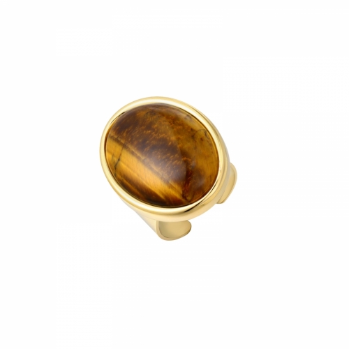 Retro Big Ring Brown/Gold