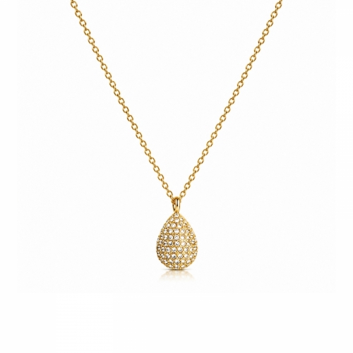 Drop Crystal Necklace Gold