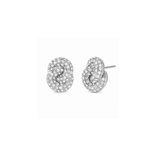 Knot Crystal Earring Silver