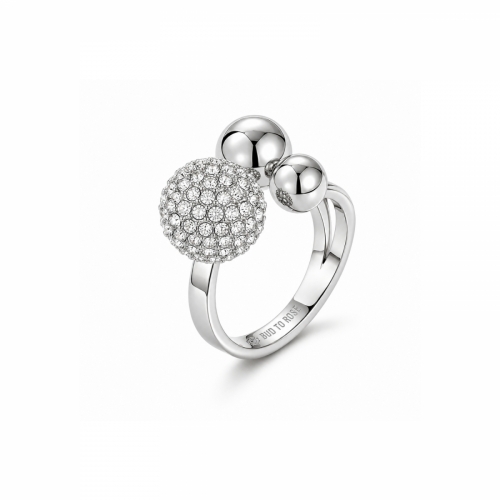 Brea Rhinestone Ring Silver