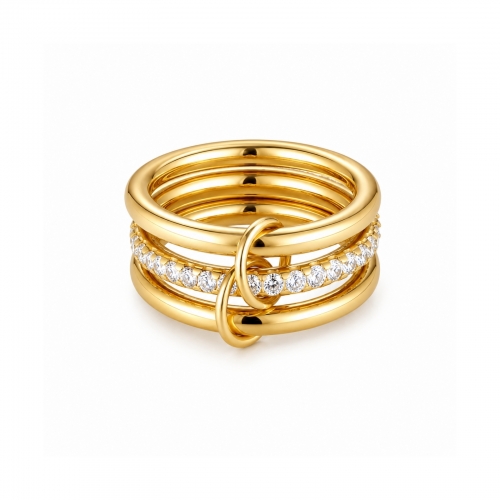 Link Trio Ring Gold