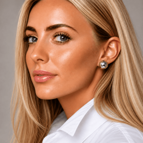 Globe 12mm Stud Earring Silver