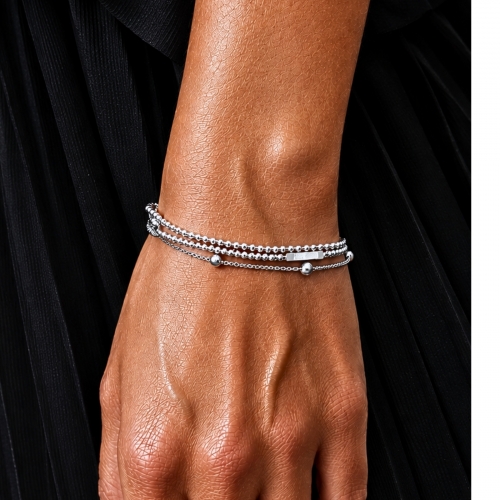 Sacramento 3-Row Bracelet Silver