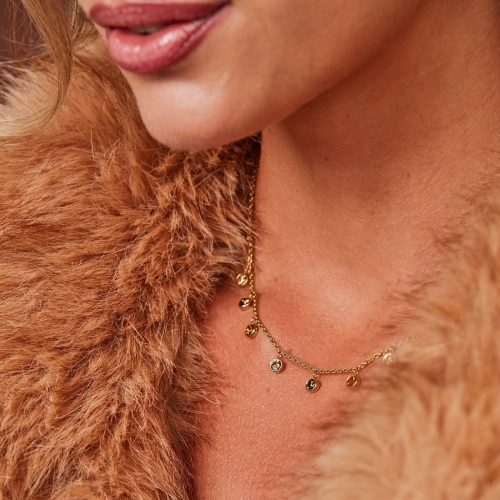 Lima Charm Necklace Amber/Gold
