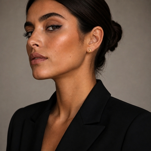 Moon Stud Earring Gold