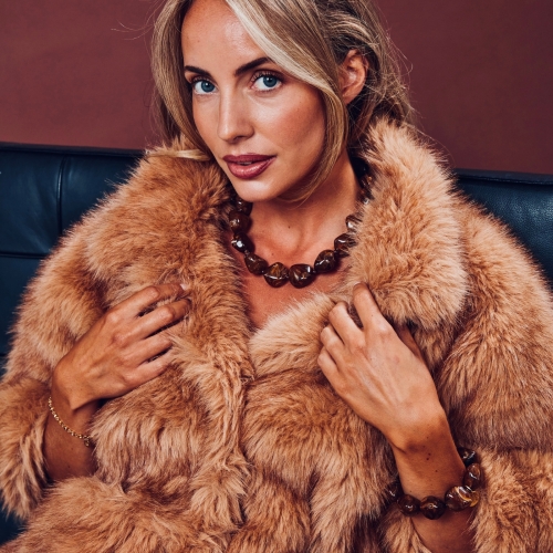 Vibe Resin Necklace Brown