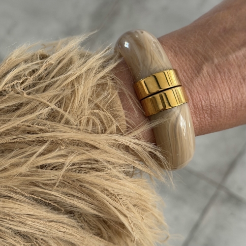 Bali Resin Bangle Beige/Gold