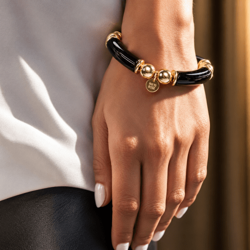 Brooks Beads Resin Bracelet Black/Gold