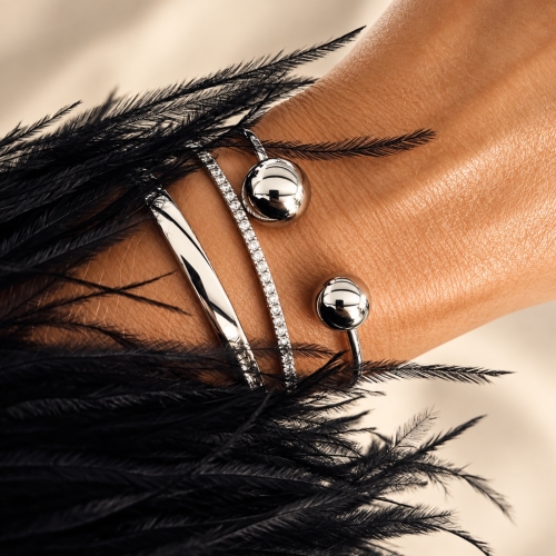 Globe Large Bangle Silver