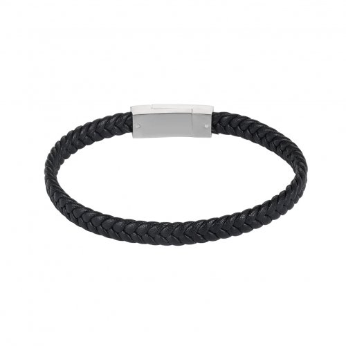 Aron Black Leather Bracelet 