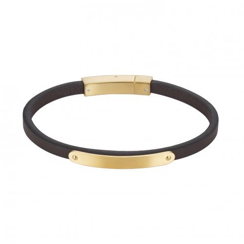 Alison Brown Leather Bracelet Gold