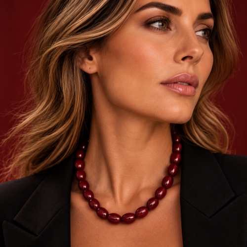 Estelle Resin Necklace Red