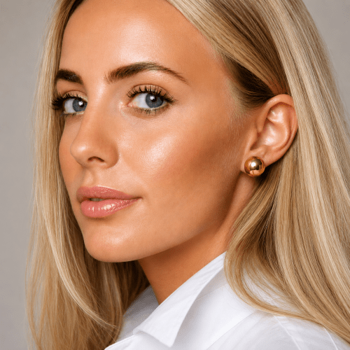 Globe 12mm Stud Earring Gold