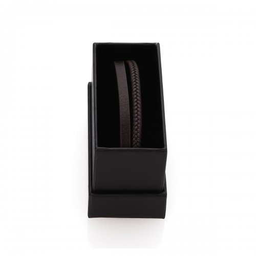 Alvin Brown Two Row Leather Bracelet 