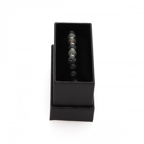 David Green/Black Elastic Bracelet