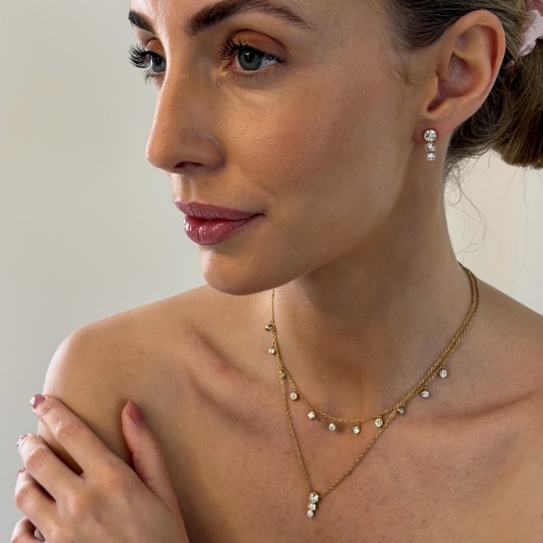 Lima Charm Necklace Clear/Gold