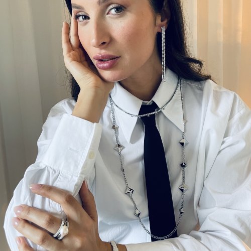 Ice Rivet Necklace Silver