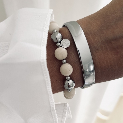 Kelly Bracelet Ivory/Silver