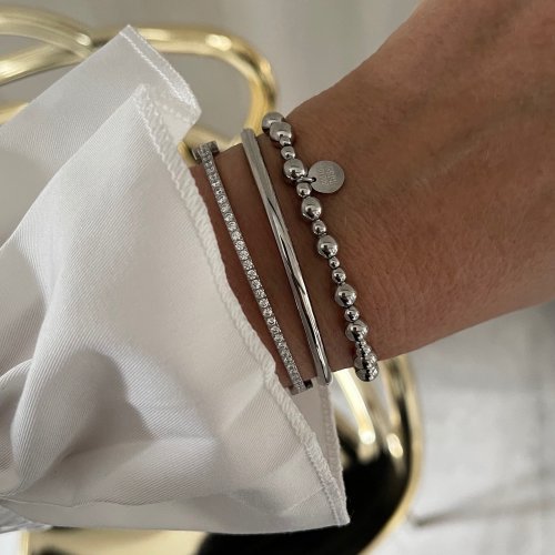 Brea Elastic Small Bracelet Silver